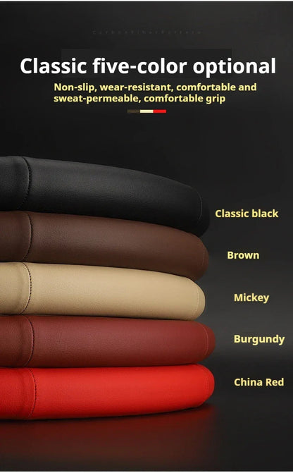 Chery Exeed Carbon Fiber Leather Suede Steering Wheel Cover - D Black-Carbon Fiber