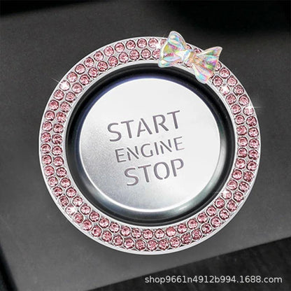 Diamond Rhinestone Car Start Button Ring Cover SUV Interior Decor