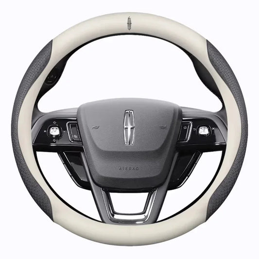 Lincoln Carbon Fiber Leather Steering Wheel Cover