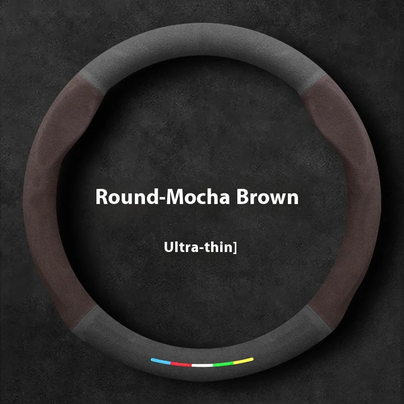 Genesis Microfibre Steering Wheel Cover - Brown (Style 1)