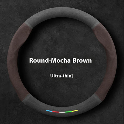 Genesis Microfibre Steering Wheel Cover - Brown (Style 1)