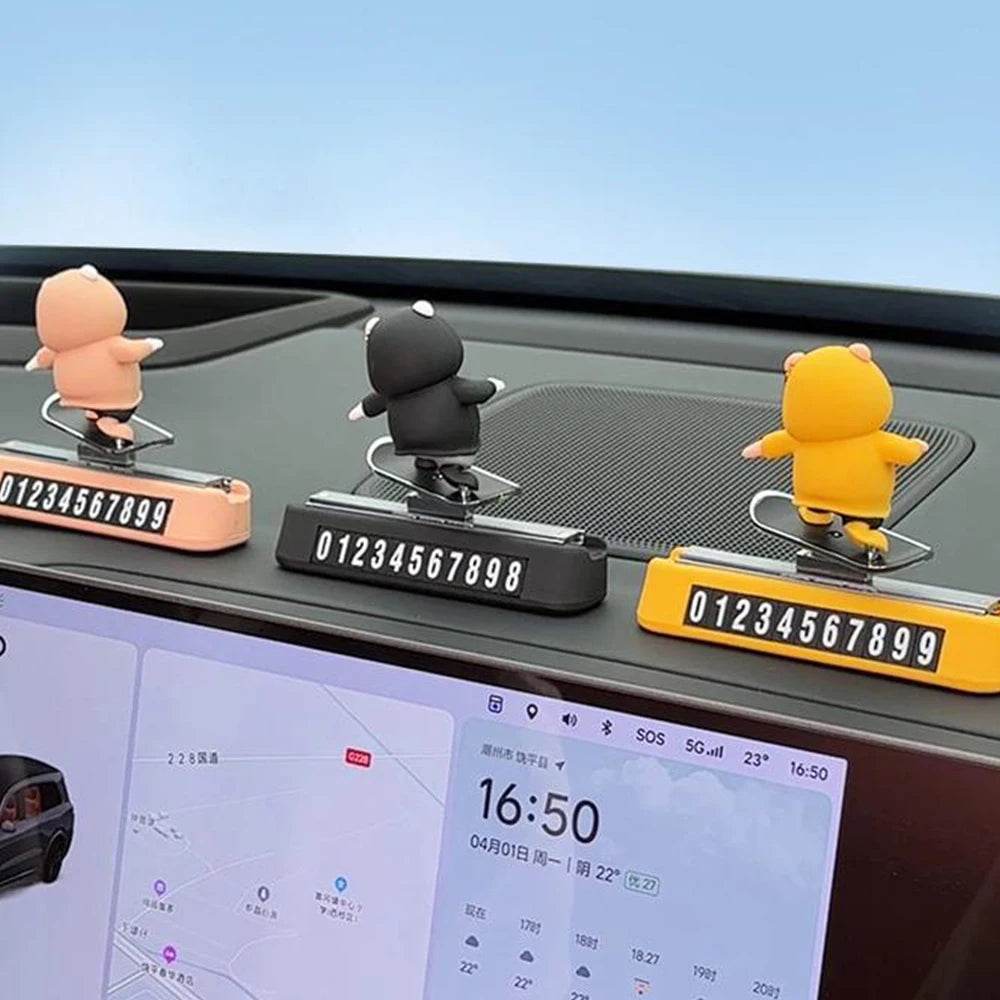 Skateboard Bear Dashboard Decoration - Black