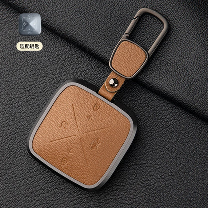 Zinc Alloy Leather Key Cover for Geely ZEEKR 001 7X 009 X Car Fob
