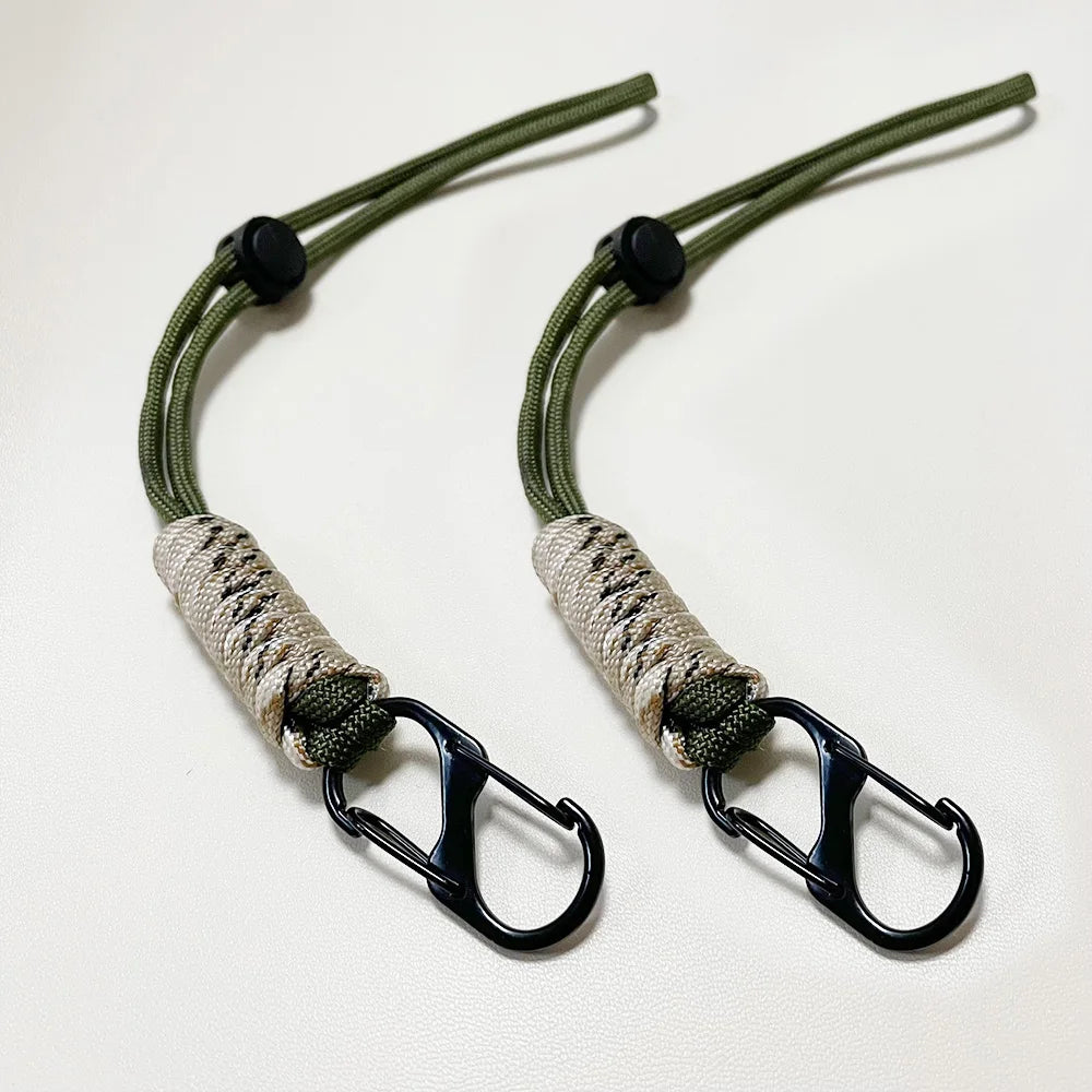 Hand Woven Paracord Keychain Wrist Strap with Quick Release Buckle