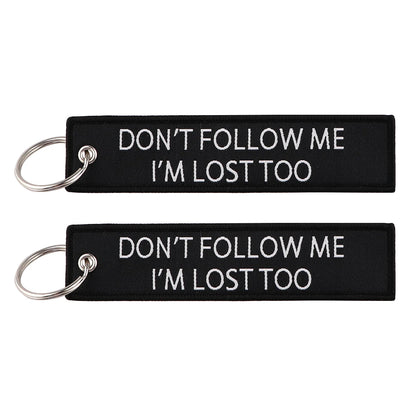 Embroidered Keys Tag Keychain - Personalized Key Identifier Fob