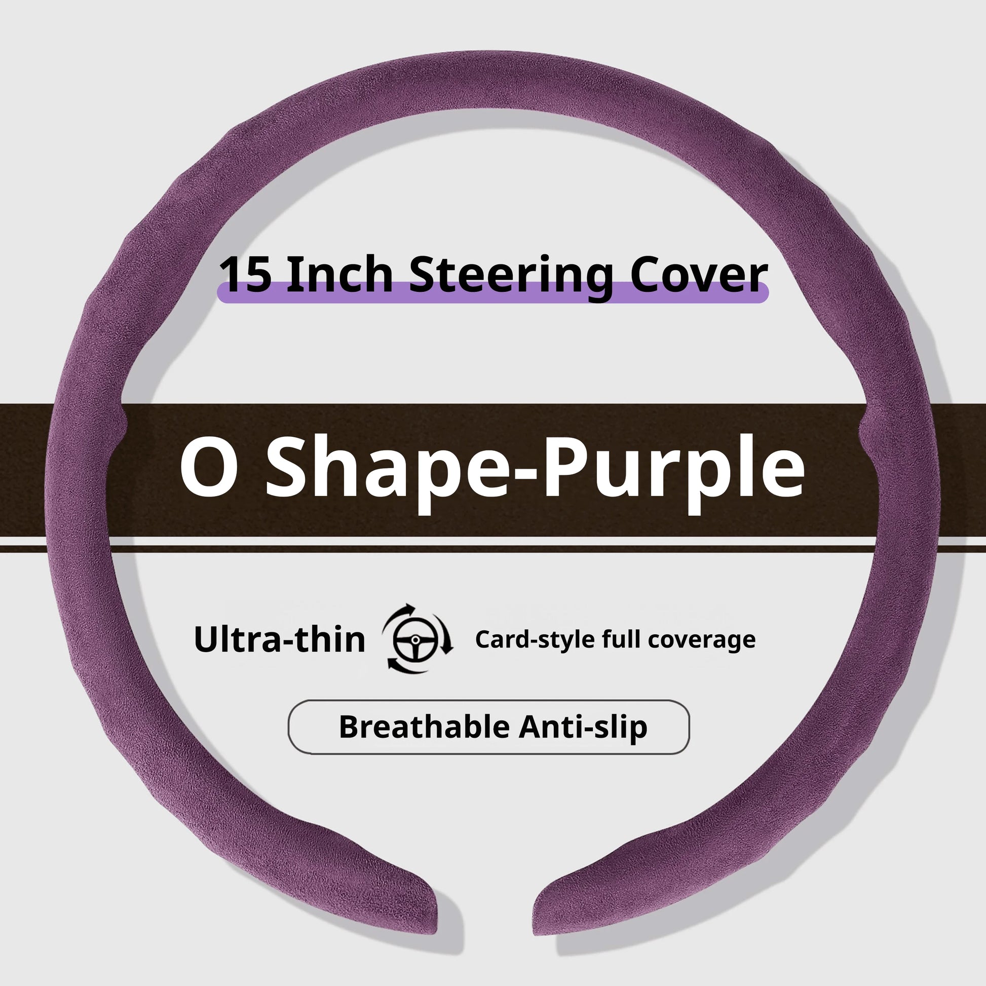 Genesis Ultrasuede Steering Wheel Cover - Round Shape / Purple