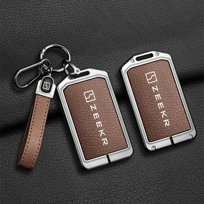 Zeekr 7X 009 007 001 NFC Zinc Alloy Leather Key Cover Case Chain