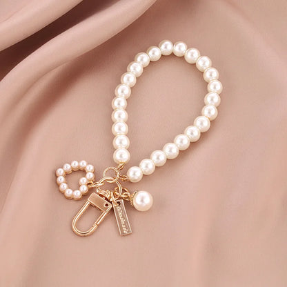 Pearl Shell Bead Keychain - Shiny Phone Bag Charm Accessory
