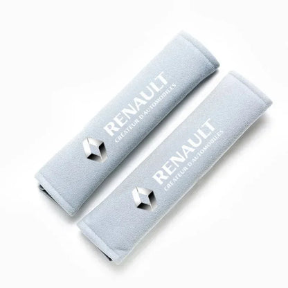Renault Car Neck Pillow & Seat Belt Shoulder Pad - 2PCS Gray Seat Belt Pad