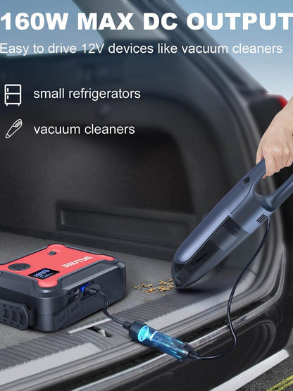 Buture 5-in-1 Car Jump Starter – 26800mAh Power Bank, Air Compressor, Digital Tire Inflator & 160W DC Output - 