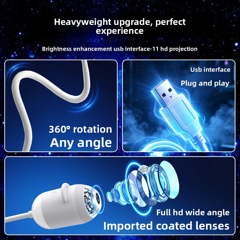 USB Starry Sky Car Projector Light with Adjustable Angle