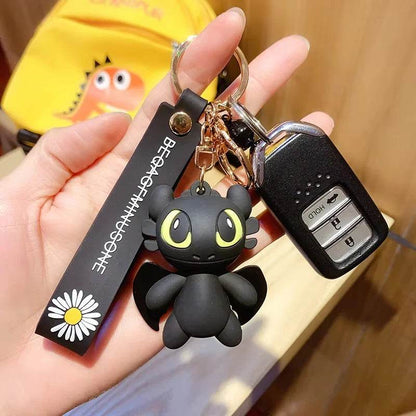Kawaii Toothless Dragon Keychain – Bag Pendant - White