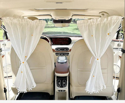 Universal Car Privacy Curtains - Rear Seat Divider Blackout Shades