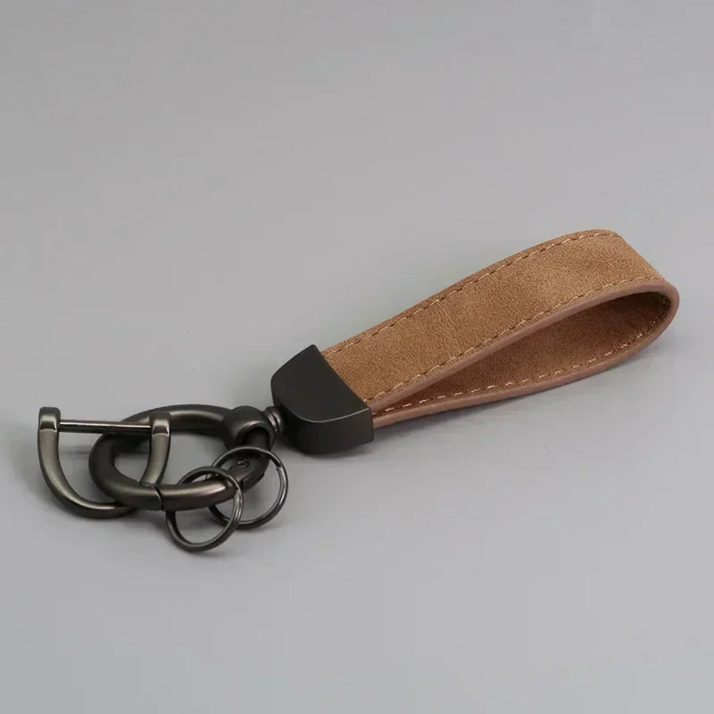 Custom Laser Engraved Suede Leather Keychain - Personalized Logo