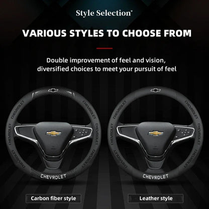 Chevrolet Cruze Silverado Tahoe 3D Embossed Steering Wheel Cover - Round Brown B