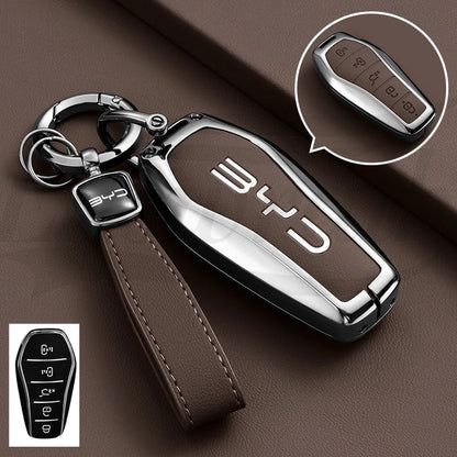 Leather Key Case Cover for BYD Song Plus Qin Han Tang Atto Dolphin