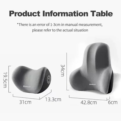 AutoComfort Memory Foam Headrest Lumbar Support Set Car Seat Cushion - headrest black