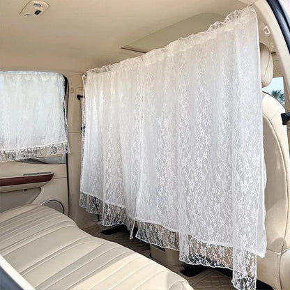 Lace Double Layer Car Privacy Curtains Universal Blackout Divider