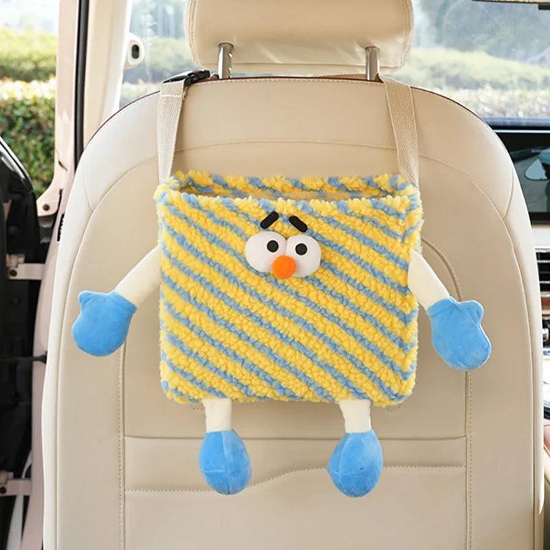 Premium Car Back Seat Organizer Storage Box with Trash Compartment