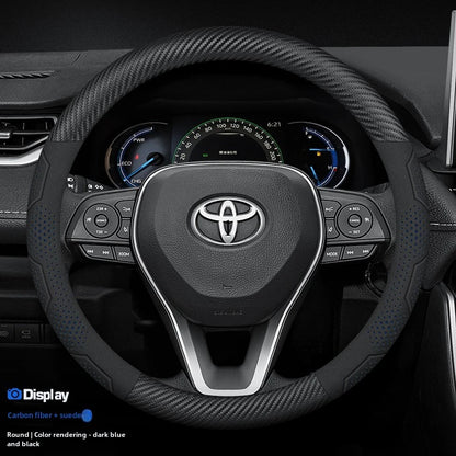 Toyota Carbon Fiber Leather Steering Wheel Cover