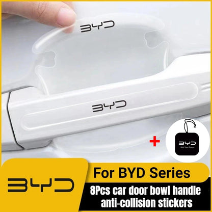 8pcs Door Handle Anti Collision Stickers for BYD Atto 3 Yuan Plus