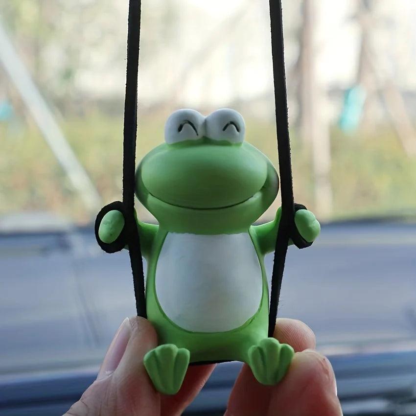 Swinging Frog Car Pendant - Gypsum Fragrance Rearview Mirror Ornament