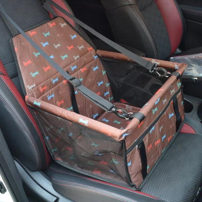 Pet Car Seat Bag – Mesh Hanging Travel Accessory, Waterproof Dog Mat & Blanket - A