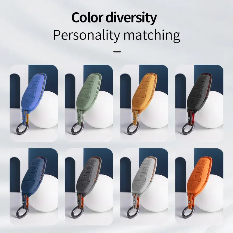 BYD Car Key Case Suede Leather Cover for Han EV Qin Song Atto 3