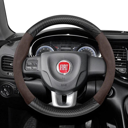 FIAT Suede Carbon Fiber Steering Wheel Cover