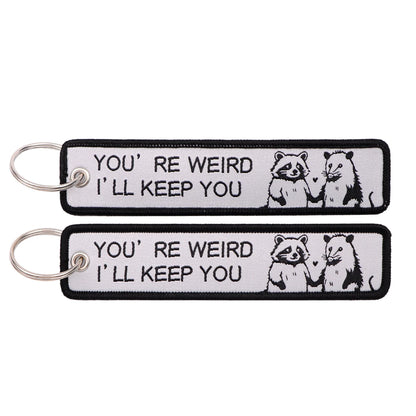 Embroidered Keys Tag Keychain - Personalized Key Identifier Fob