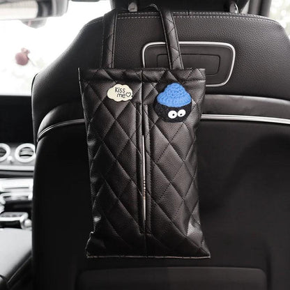 Cloud Cartoon Car Tissue Box Holder - Leather Headrest Mount Organizer