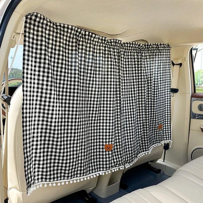 Universal Car Privacy Curtains Rear Seat Divider Blackout Sun Shades