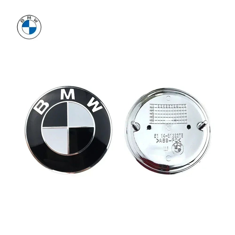 BMW Car Emblem Badge Hood & Trunk Logo 82mm / 74mm - Black and White / 1pc 74mm