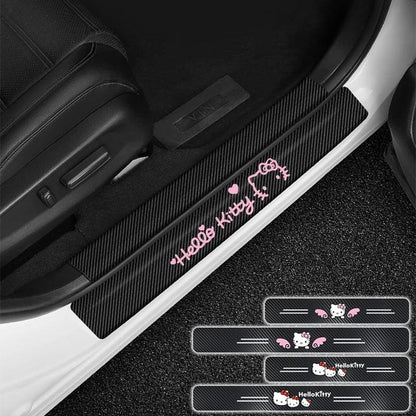 Hello Kitty Leather Car Door Sill Protector Anti-Scratch Stickers