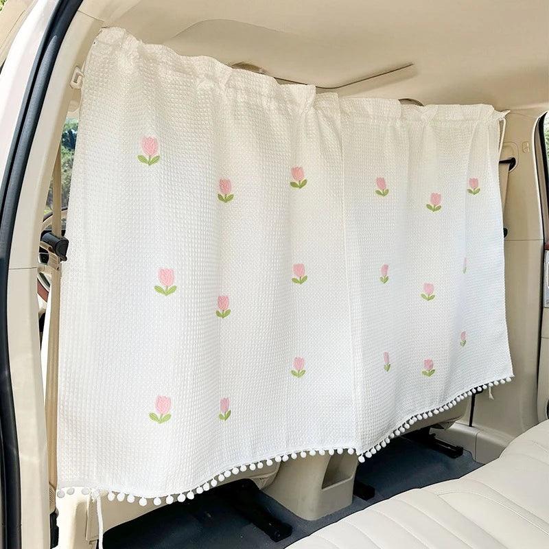 Universal Car Privacy Curtains - Rear Seat Divider Blackout Shades
