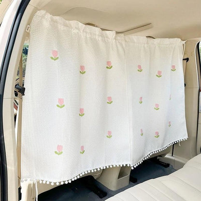 Universal Car Privacy Curtains - Rear Seat Divider Blackout Shades