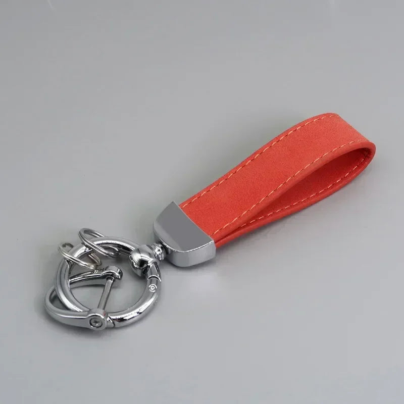 Custom Laser Engraved Suede Leather Keychain - Personalized Logo