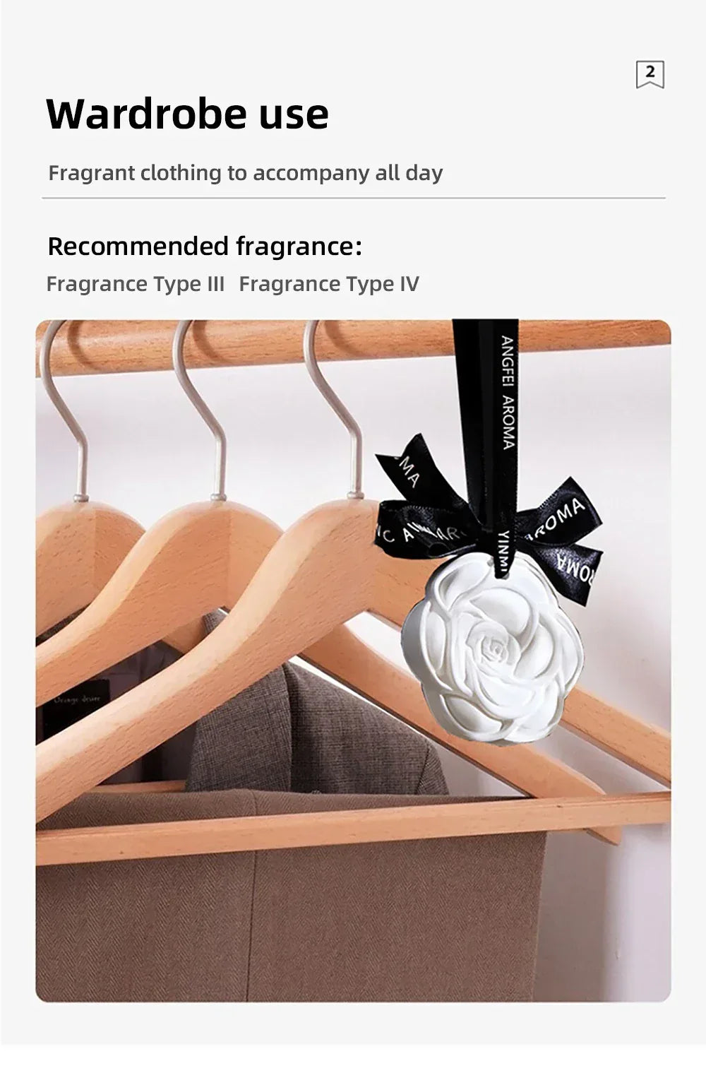 White Flower Hanging Car Air Freshener Perfume - A