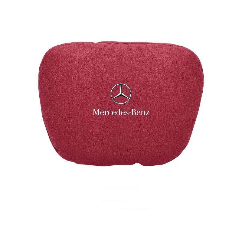 Mercedes Benz Neck Pillow & Lumbar Support Cushion | For A B C E S V R-Class, CLA, GLA, GLB, GLC, GLE, SLK, A45, C43 - Cognac.
