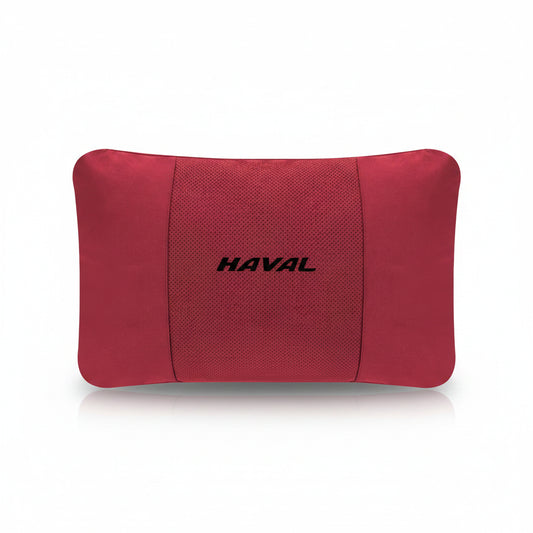 Haval Car Neck Pillow & Lumbar Support Set - Red-Waist