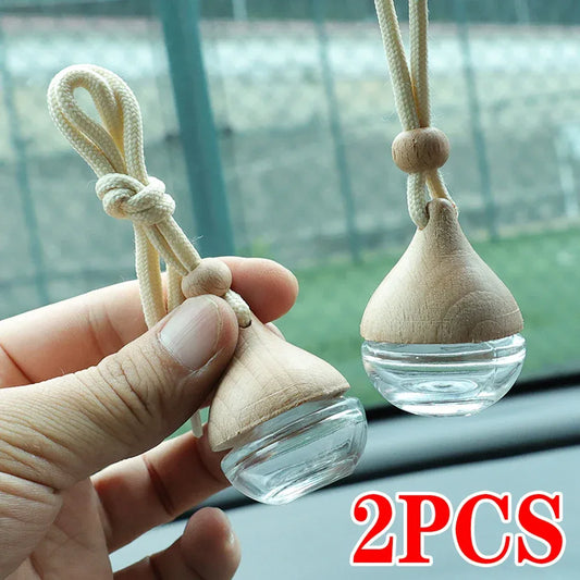 Universal Round Car Perfume Bottle Ornament Essential Oil Diffuser - 1pc
