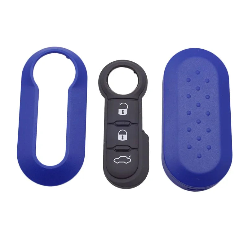 Fiat 500, Panda & Punto Remote Key Shell — 3 Button, 8 Colours - blue