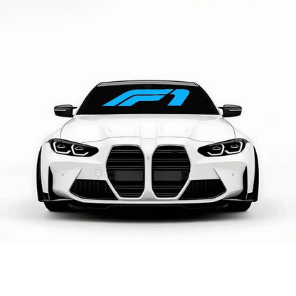 F1 Racing Pattern Universal Car Windshield Sunshade Folding Visor - F