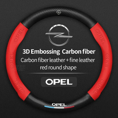 Opel Carbon Fiber Leather Steering Wheel Cover