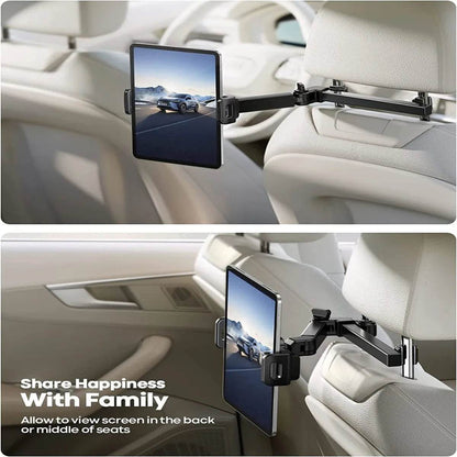 Car Headrest Tablet Holder – Adjustable Mount for iPad, Samsung & All Tablets - 