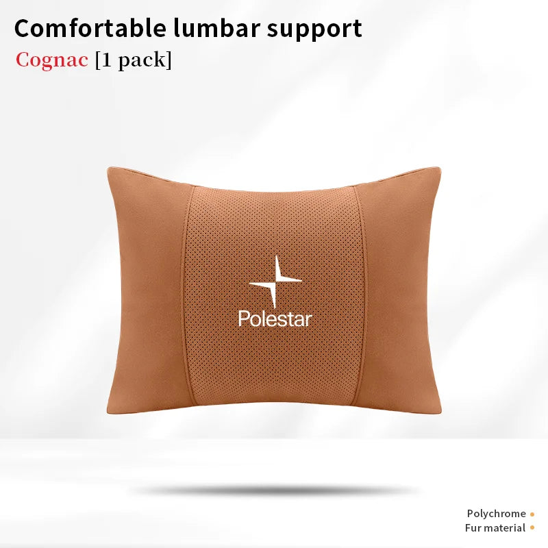 Polestar Car Headrest Neck & Lumbar Support Cushion - Cognac-Lumbar