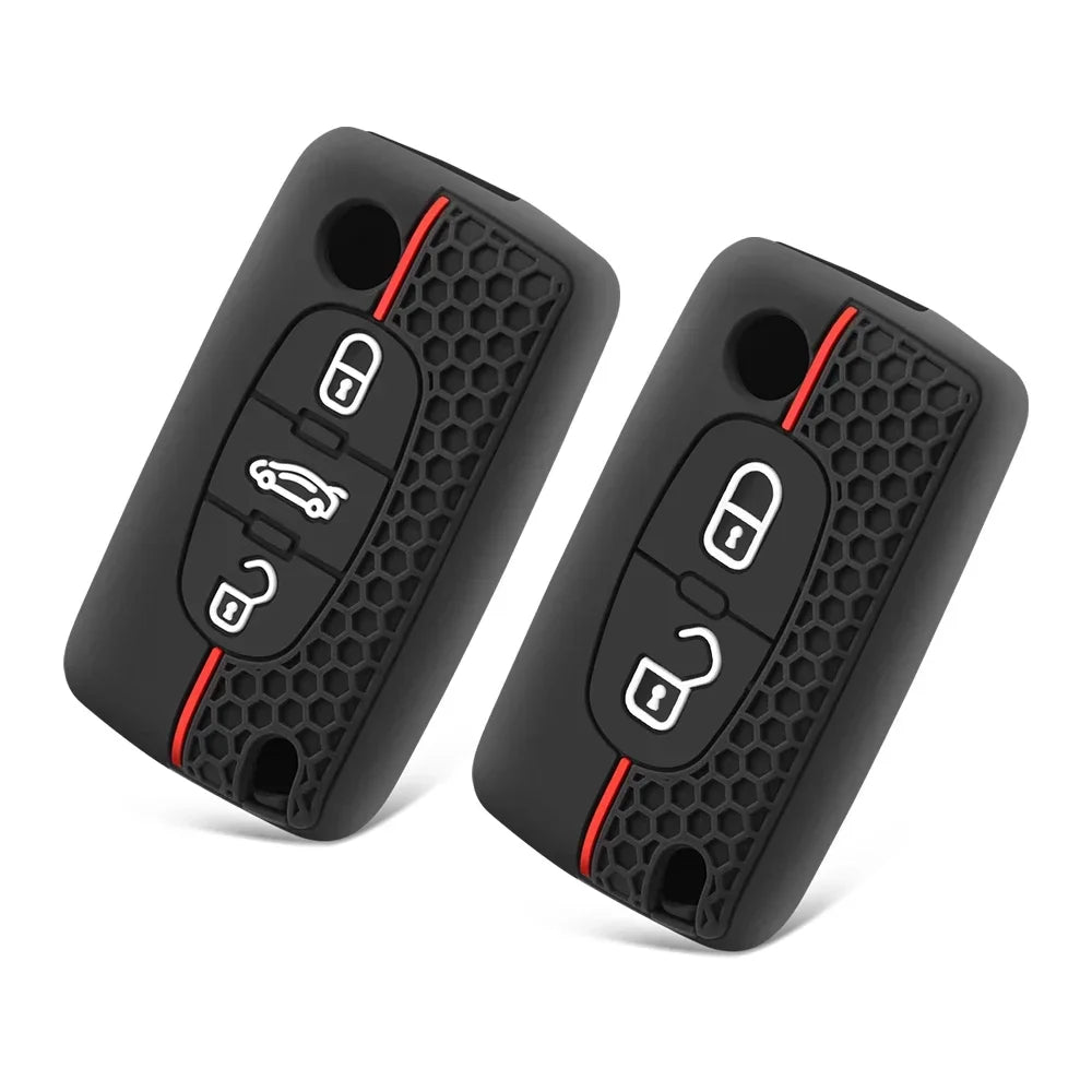 Peugeot Silicone Flip Key Cover — 107, 207, 307, 308, 3008