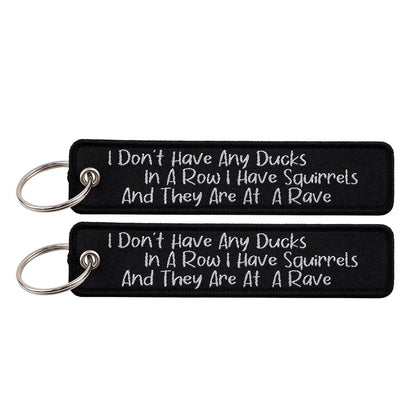 Embroidered Keys Tag Keychain - Personalized Key Identifier Fob