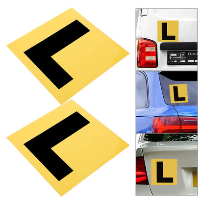 Magnetic L-Plate Stickers 2 Pcs– Car Learner Driver Signs, Easy Apply & Remove - 
