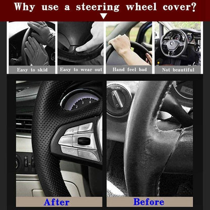 DIY Black Faux Leather Car Steering Wheel Cover For Mazda 3 Onxeira CX4 Atenza CX5 CX30 Interior Accessories Comfortable